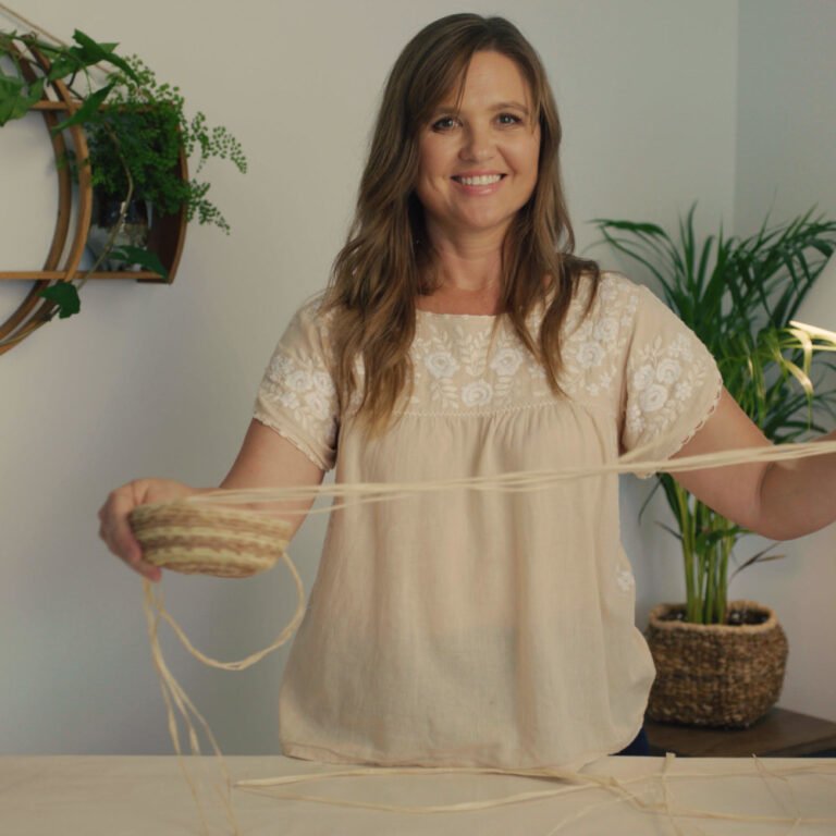 Raffia basket weaving online course presenter