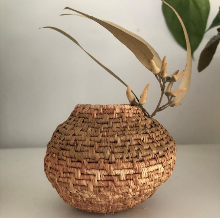 Plant vase made from affia